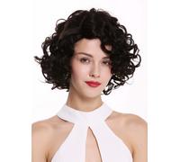 Donna Parrucca Veri Lunghezza Alle Spalle Ricci Riga Teil-Mono Lace Scuro