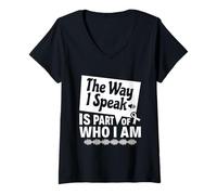 Donna Parte di Chi Sono: Consapevolezza della Balbuzie Maglietta con Collo a V