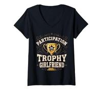 Donna Participation Trophy Girlfriend Funny Sarcastic Vintage Maglietta con Collo a V