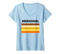 Donna Parties Drinking Funny Quote Beer Lover Beersexual Maglietta con Collo a V