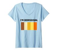 Donna Parties Drinking Funny Quote Beer Lover Beersexual Maglietta con Collo a V