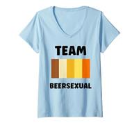 Donna Parties Drinking Funny Quote Beer Lover Beersexual Maglietta con Collo a V