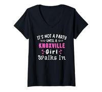 Donna Party Knoxville Girl cammina nel Tennessee Southern Pride Maglietta con Collo a V