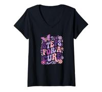 Donna Passi di consapevolezza del Lupus per Una Cura Viola Farfalla Lupus Walk Maglietta con Collo a V