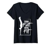 Donna Passione Calisthenics Hobby Trasforma Il Grasso in Forma Maglietta con Collo a V