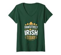Donna Passivively Irish Today, Amante dei Cani, San Patrizio Maglietta con Collo a V