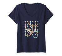 Donna Patch Cable Modular Synthesizer Shirt - Maglietta Synth Maglietta con Collo a V