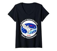 Donna Patch Missione Navetta IML-1 NASA Maglietta con Collo a V