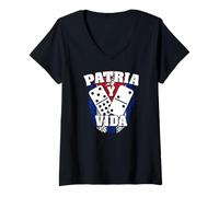 Donna Patria Y Vida Cuba Cuban Flag Freedom Movement Se Acabo Maglietta con Collo a V