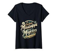 Donna Patrimonio del Mississippi Maglietta con Collo a V