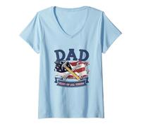 Donna Patriotic Dad Fixer di Tutte Le Cose Maglietta con Collo a V