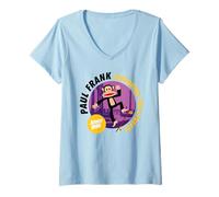 Donna Paul Frank con Lo Skateboard Shredding The Streets dal 1995 Maglietta con Collo a V