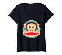 Donna Paul Frank Julius La Scimmia Cerchio Verde Maglietta con Collo a V