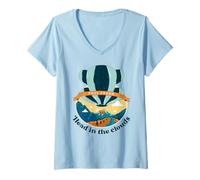 Donna Paul Frank - Testa di Mongolfiera tra Le Nuvole Maglietta con Collo a V