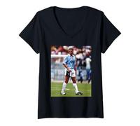 Donna Paul Gazza Gascoigne Gioca a Calcio per la Lazio 1992 Maglietta con Collo a V