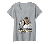 Donna Paul Skenes | Giocatori di Baseball MLB di Pittsburgh | MLBPSK302N Maglietta con Collo a V