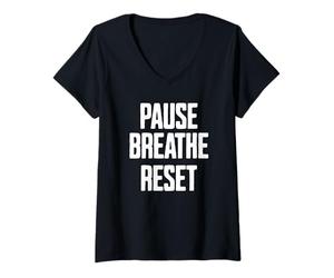 Donna Pausa Respirazione Reset Maglietta con Collo a V