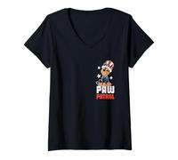 Donna Paw Patrol Chase 4th Of July Patriotic Paws Maglietta con Collo a V