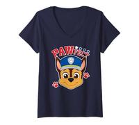 Donna Paw Patrol Chase Action Pose Perfetto LOL Design del Team Leader Maglietta con Collo a V
