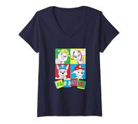 Donna Paw Patrol Color Block Pups With Toy Blocks Logo Maglietta con Collo a V