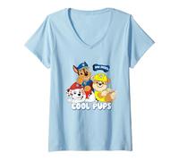 Donna Paw Patrol Cool Pups Maglietta con Collo a V