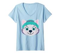 Donna Paw Patrol Everest Team Rescue Hero Adventure bay Retro Cucciolo Maglietta con Collo a V