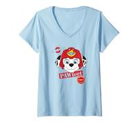 Donna Paw Patrol Marshall Rescue Air Action Pose Stile Classico Maglietta con Collo a V