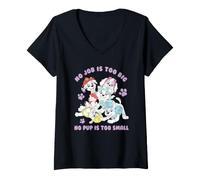 Donna Paw Patrol No Pup is Too Small Group Maglietta con Collo a V