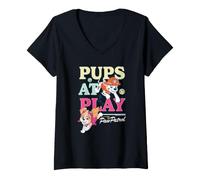 Donna Paw Patrol Pups at Play Maglietta con Collo a V