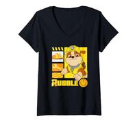 Donna Paw Patrol Rubble Action Icon Maglietta con Collo a V