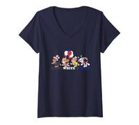 Donna Paw Patrol Ruff White And Blue 4th Of July Parade Maglietta con Collo a V