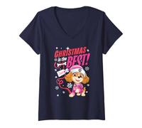 Donna Paw Patrol Skye Christmas Is The Best Maglietta con Collo a V