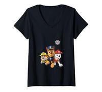 Donna Paw Patrol, Trio di Cuccioli Maglietta con Collo a V