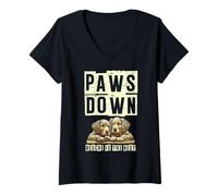 Donna Paws Down Rescue è il miglior salvataggio degli animali per gli amanti degli animali Maglietta con Collo a V