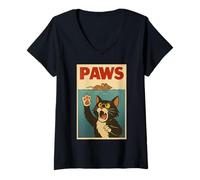 Donna Paws - Gatto divertente con parodia di gatto Maglietta con Collo a V