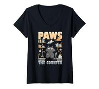 Donna Paws off the counter Maglietta con Collo a V