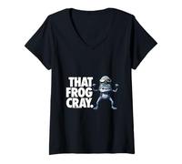 Donna Pazzo Rana Axel F Quel Rana Cray Maglietta con Collo a V