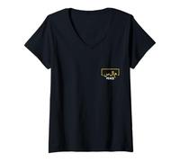 Donna Peace Islam Arabo Calligrafia Pocket Minimal Salam Maglietta con Collo a V
