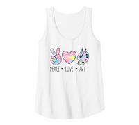 Donna Peace Love Art Camicia Pastello Arcobaleno Tie Dye Artist Hippie Canotta