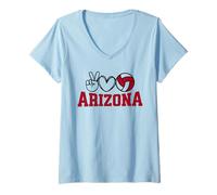Donna Peace Love Volleyball, Arizona Women Teen Girls Tween Maglietta con Collo a V