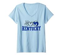 Donna Peace Love Volleyball, Kentucky Women Teen Girls Tween Maglietta con Collo a V
