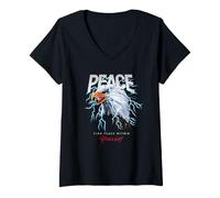 Donna Peace USA Eagle Wild Quotes Find The Peace Within Yourself Maglietta con Collo a V