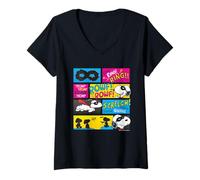 Donna Peanuts Comic Snoopy Masked Hero Super Hero Rescue Dog Strip Maglietta con Collo a V