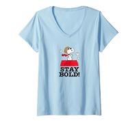 Donna Peanuts - Cuccia per cani Snoopy Flying Ace Stay Bold Maglietta con Collo a V