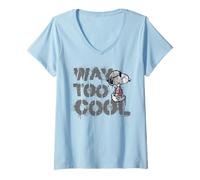 Donna Peanuts Joe Cool Snoopy Way Too Graffiti Art Urban Maglietta con Collo a V