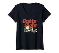 Donna Peanuts - Snoopy Charlie Lucy Outta Sight Maglietta con Collo a V