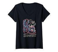 Donna Peanuts - Snoopy Cowboy Howdy Maglietta con Collo a V