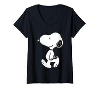 Donna Peanuts Snoopy Dog Walking Fun Friends BFF Happiness Classic Maglietta con Collo a V