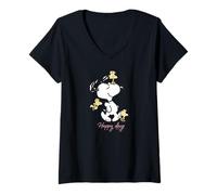 Donna Peanuts - Snoopy Happy Days Maglietta con Collo a V