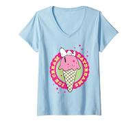 Donna Peanuts Snoopy Ice Cream Daydreams - Divertimento retrò per Le Vacanze estive Maglietta con Collo a V
